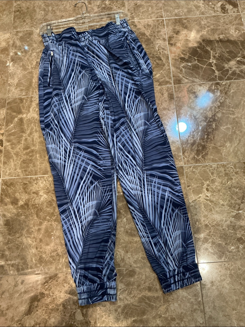 Tommy Bahama Navy Palm-Print Track Joggers